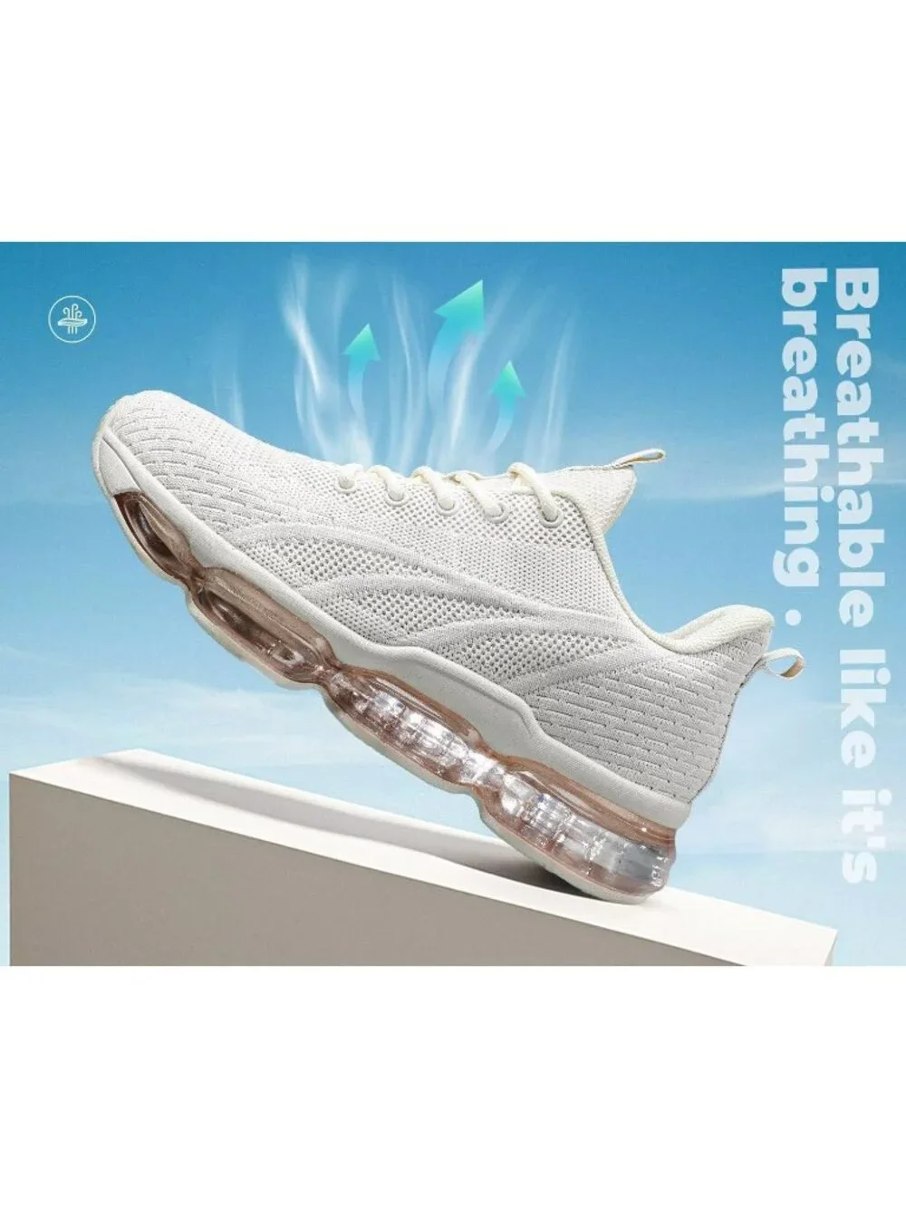 🆕Women's Beige 1 Walking Running Shoes Air Cushion Breathable Sneakers